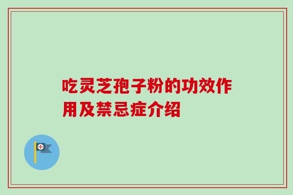 吃灵芝孢子粉的功效作用及禁忌症介绍