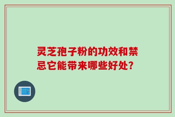 灵芝孢子粉的功效和禁忌它能带来哪些好处？