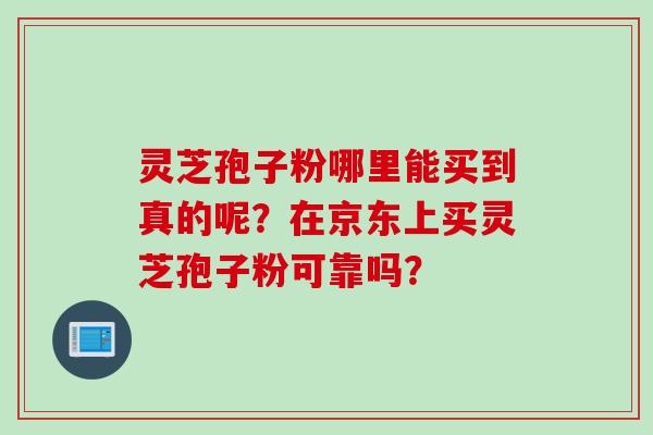 灵芝孢子粉哪里能买到真的呢？在京东上买灵芝孢子粉可靠吗？