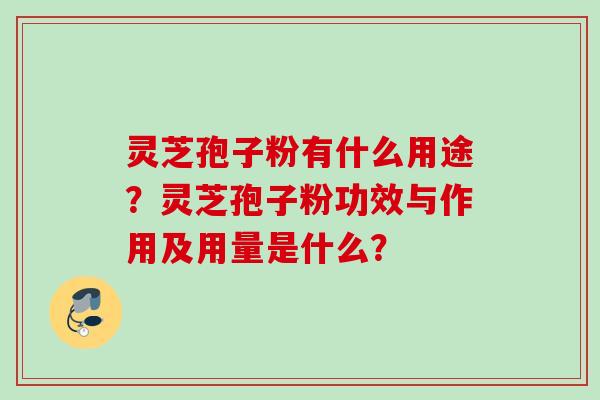 灵芝孢子粉有什么用途？灵芝孢子粉功效与作用及用量是什么？