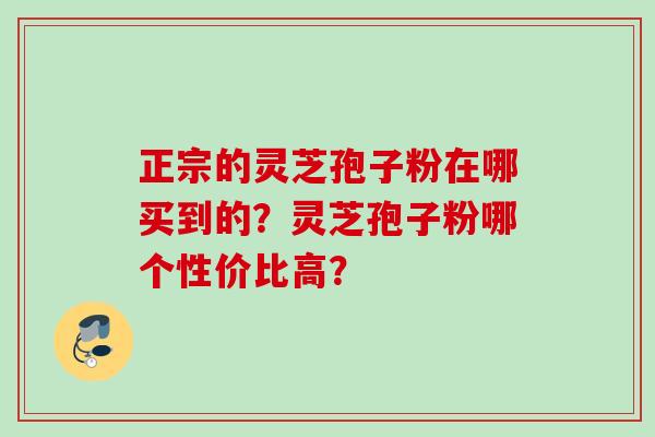 正宗的灵芝孢子粉在哪买到的？灵芝孢子粉哪个性价比高？