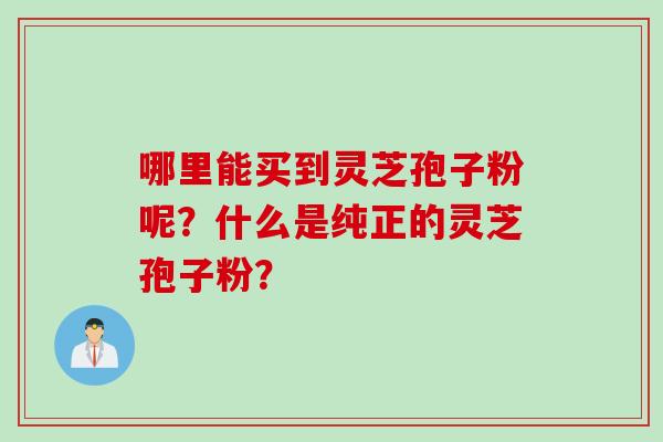 哪里能买到灵芝孢子粉呢？什么是纯正的灵芝孢子粉？