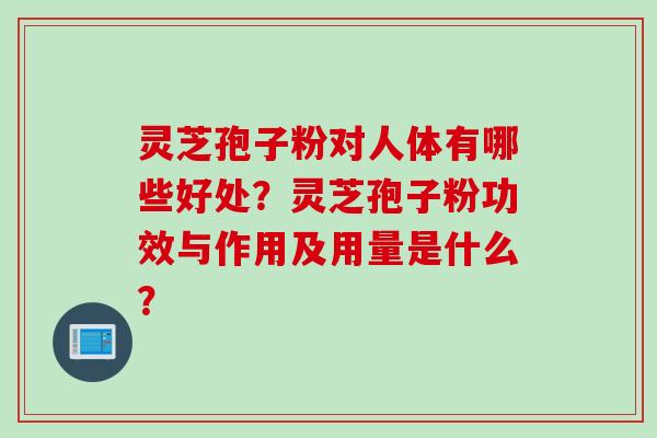 灵芝孢子粉对人体有哪些好处？灵芝孢子粉功效与作用及用量是什么？