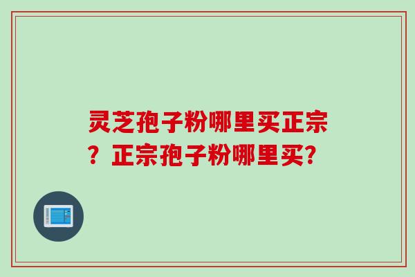 灵芝孢子粉哪里买正宗？正宗孢子粉哪里买？