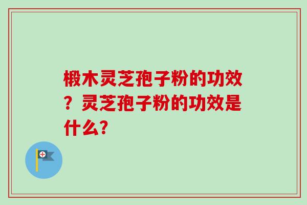 椴木灵芝孢子粉的功效？灵芝孢子粉的功效是什么？