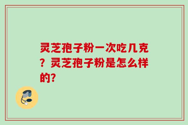 灵芝孢子粉一次吃几克？灵芝孢子粉是怎么样的？