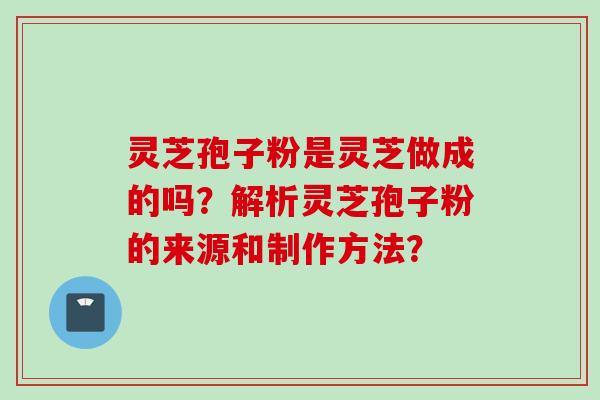 灵芝孢子粉是灵芝做成的吗？解析灵芝孢子粉的来源和制作方法？
