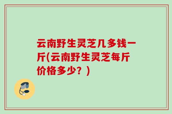 云南野生灵芝几多钱一斤(云南野生灵芝每斤价格多少？)