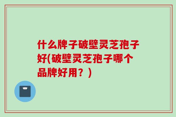 什么牌子破壁灵芝孢子好(破壁灵芝孢子哪个品牌好用？)