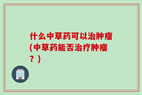 什么中草药可以(中草药能否？)