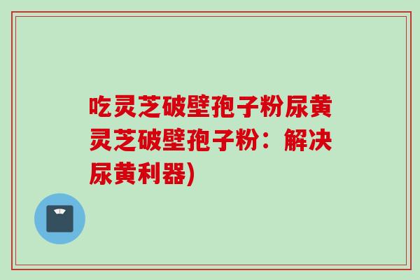 吃灵芝破壁孢子粉尿黄灵芝破壁孢子粉：解决尿黄利器)