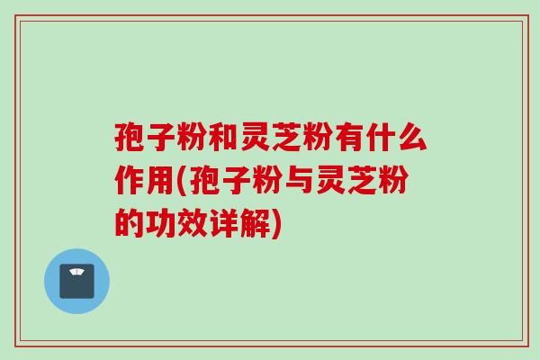 孢子粉和灵芝粉有什么作用(孢子粉与灵芝粉的功效详解)