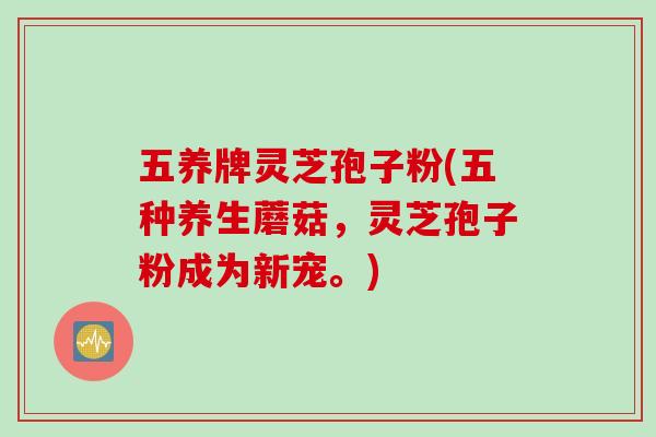 五养牌灵芝孢子粉(五种养生蘑菇，灵芝孢子粉成为新宠。)
