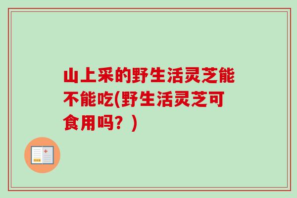 山上采的野生活灵芝能不能吃(野生活灵芝可食用吗？)
