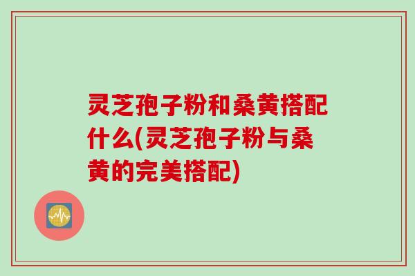 灵芝孢子粉和桑黄搭配什么(灵芝孢子粉与桑黄的完美搭配)