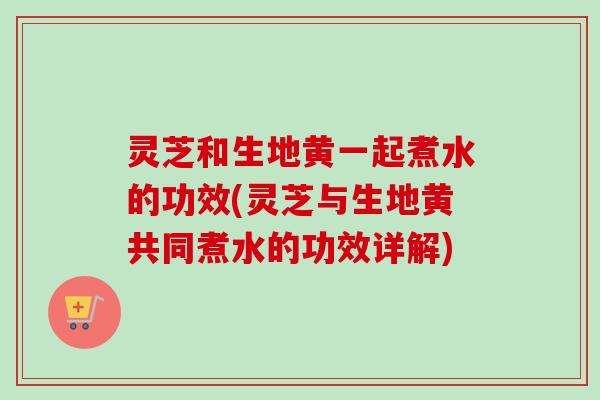 灵芝和生地黄一起煮水的功效(灵芝与生地黄共同煮水的功效详解)