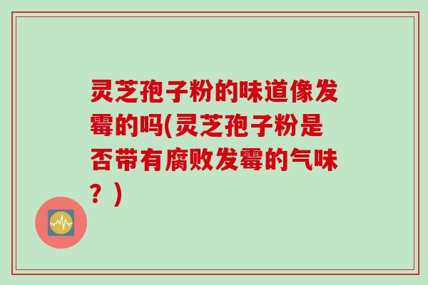 灵芝孢子粉的味道像发霉的吗(灵芝孢子粉是否带有腐败发霉的气味？)