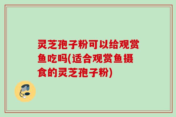 灵芝孢子粉可以给观赏鱼吃吗(适合观赏鱼摄食的灵芝孢子粉)