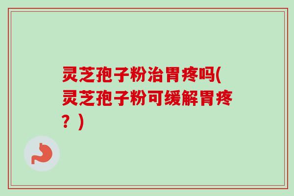 灵芝孢子粉胃疼吗(灵芝孢子粉可缓解胃疼？)