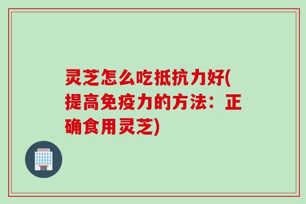 灵芝怎么吃抵抗力好(提高免疫力的方法：正确食用灵芝)