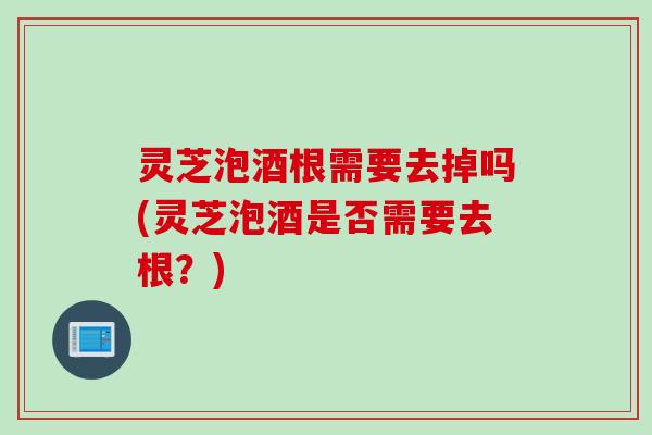 灵芝泡酒根需要去掉吗(灵芝泡酒是否需要去根？)