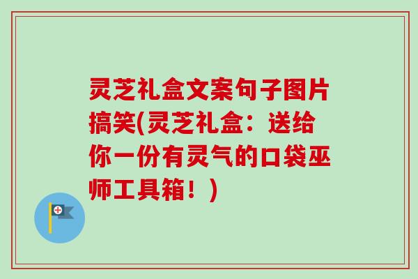 灵芝礼盒文案句子图片搞笑(灵芝礼盒：送给你一份有灵气的口袋巫师工具箱！)