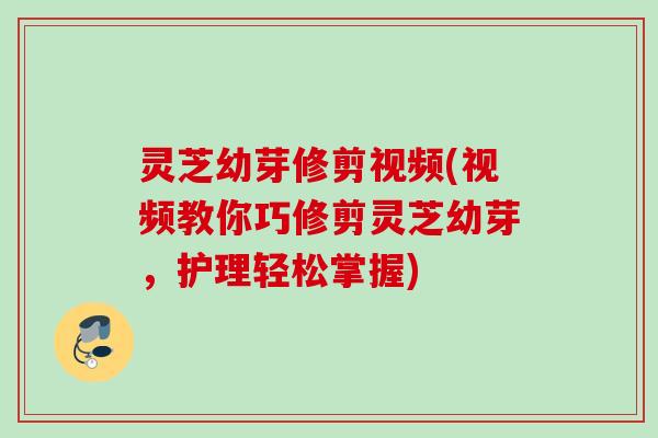 灵芝幼芽修剪视频(视频教你巧修剪灵芝幼芽，护理轻松掌握)
