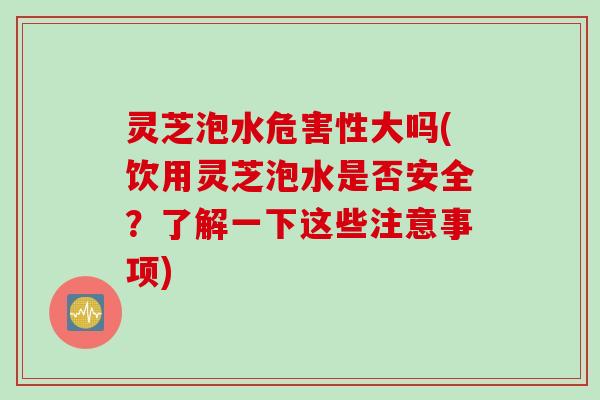 灵芝泡水危害性大吗(饮用灵芝泡水是否安全？了解一下这些注意事项)