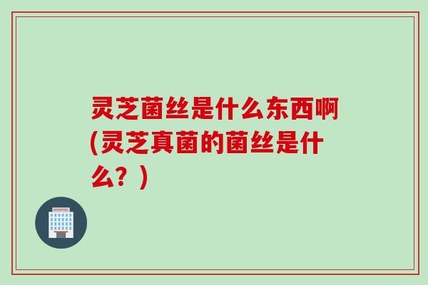 灵芝菌丝是什么东西啊(灵芝真菌的菌丝是什么？)