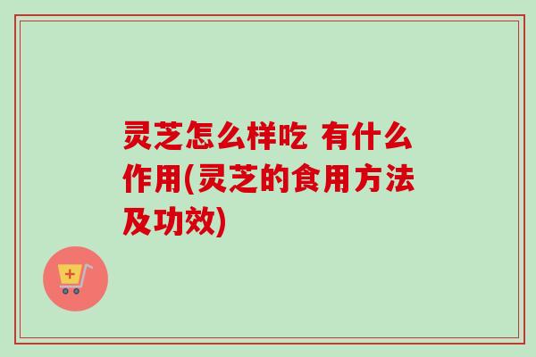灵芝怎么样吃 有什么作用(灵芝的食用方法及功效)