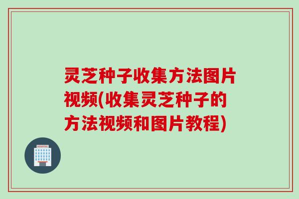 灵芝种子收集方法图片视频(收集灵芝种子的方法视频和图片教程)