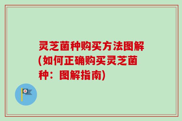灵芝菌种购买方法图解(如何正确购买灵芝菌种：图解指南)