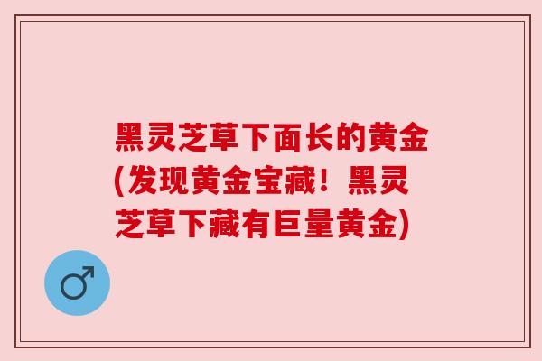 黑灵芝草下面长的黄金(发现黄金宝藏！黑灵芝草下藏有巨量黄金)