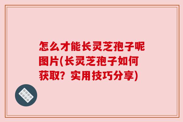 怎么才能长灵芝孢子呢图片(长灵芝孢子如何获取？实用技巧分享)