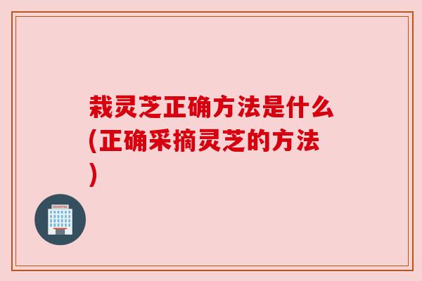 栽灵芝正确方法是什么(正确采摘灵芝的方法)