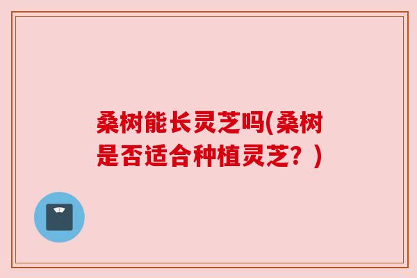 桑树能长灵芝吗(桑树是否适合种植灵芝？)