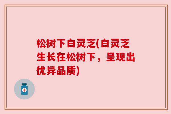 松树下白灵芝(白灵芝生长在松树下，呈现出优异品质)