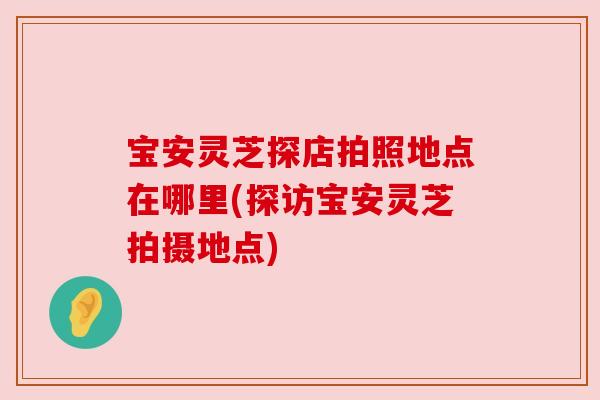 宝安灵芝探店拍照地点在哪里(探访宝安灵芝拍摄地点)