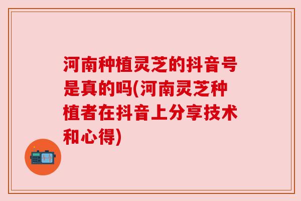 河南种植灵芝的抖音号是真的吗(河南灵芝种植者在抖音上分享技术和心得)