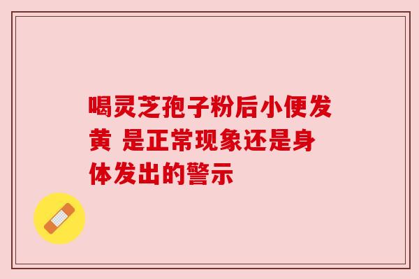 喝灵芝孢子粉后小便发黄 是正常现象还是身体发出的警示