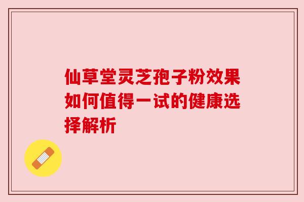 仙草堂灵芝孢子粉效果如何值得一试的健康选择解析