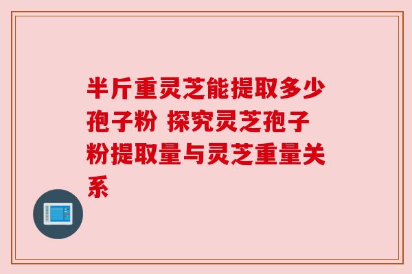 半斤重灵芝能提取多少孢子粉 探究灵芝孢子粉提取量与灵芝重量关系