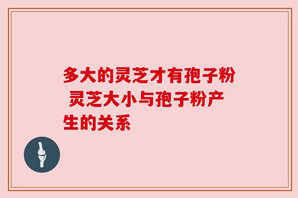 多大的灵芝才有孢子粉 灵芝大小与孢子粉产生的关系