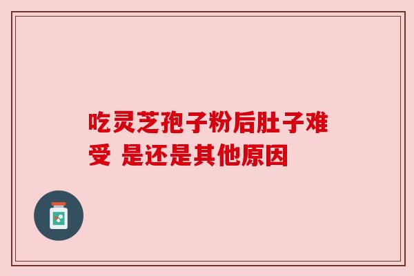 吃灵芝孢子粉后肚子难受 是还是其他原因