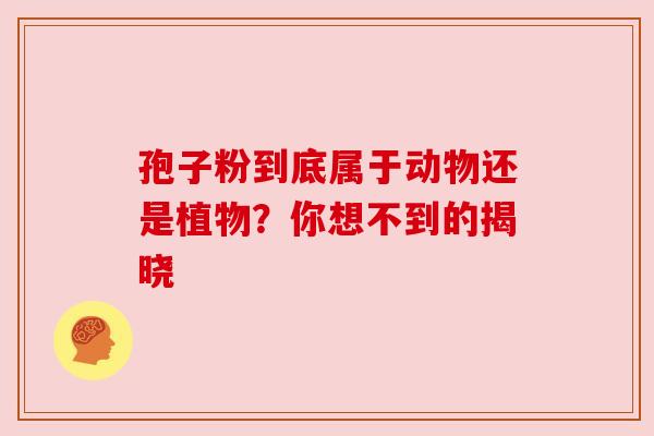 孢子粉到底属于动物还是植物？你想不到的揭晓