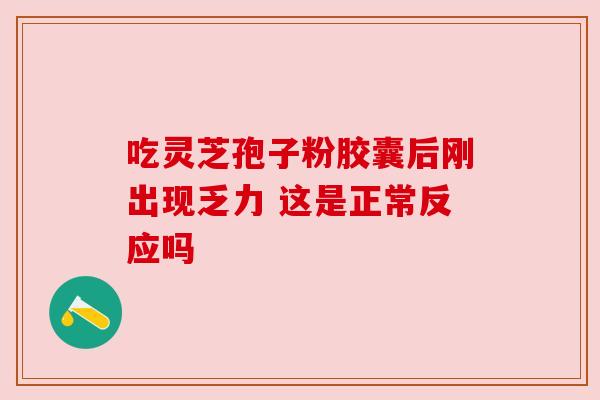 吃灵芝孢子粉胶囊后刚出现乏力 这是正常反应吗