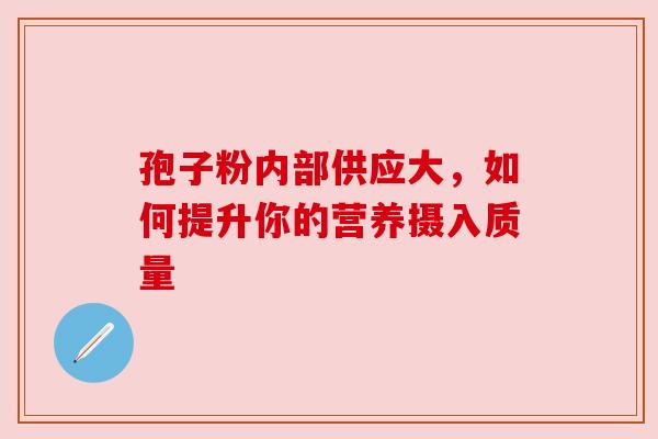 孢子粉内部供应大，如何提升你的营养摄入质量