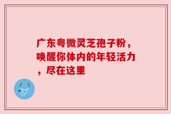 广东粤微灵芝孢子粉，唤醒你体内的年轻活力，尽在这里